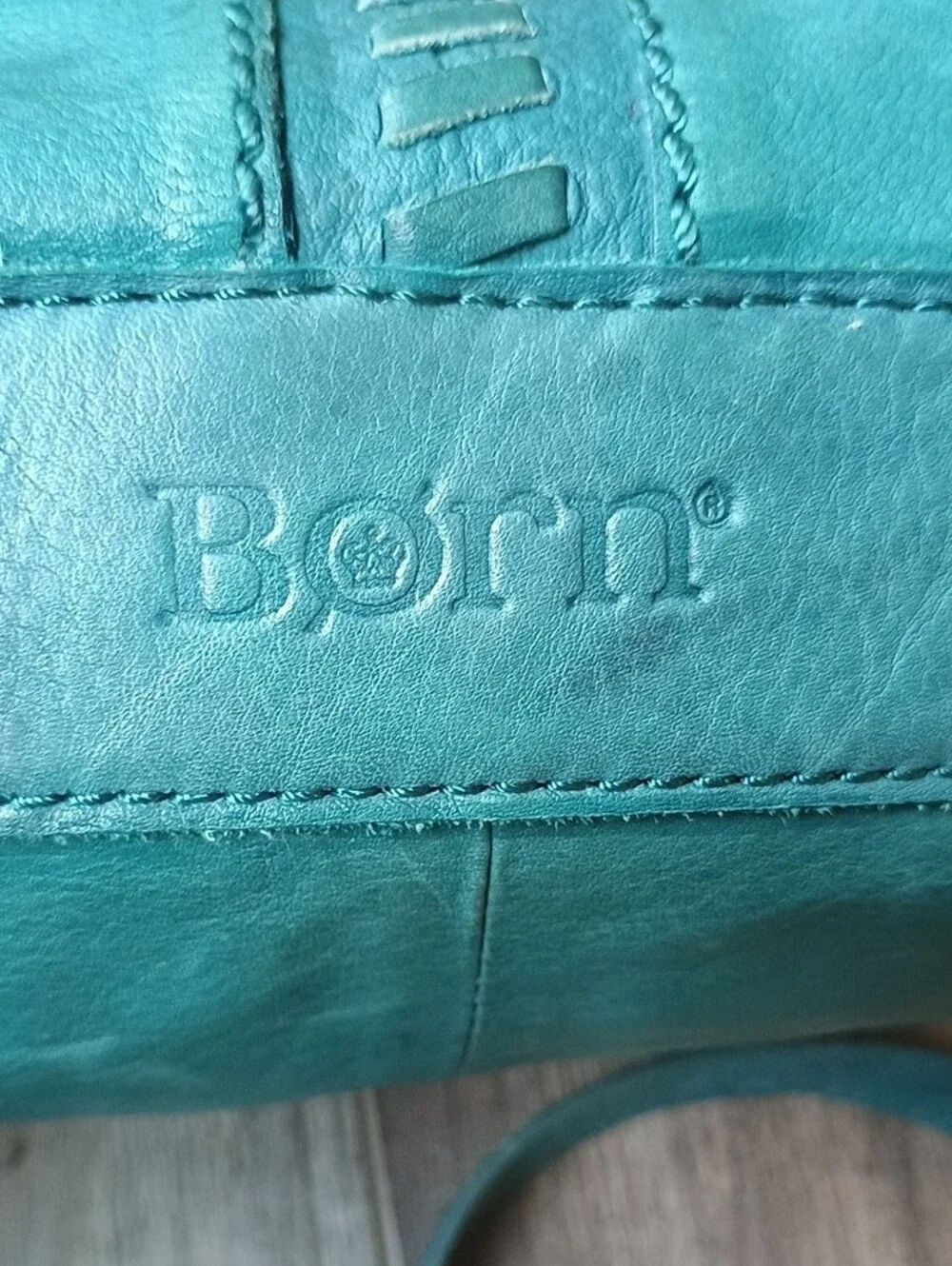 Born Teal Crossbody Leather Bag with Dual Zips - Picture 2 of 14